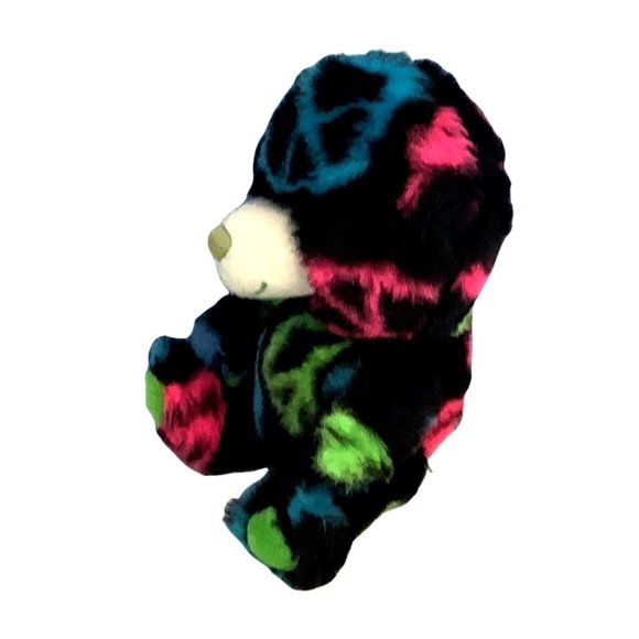 Build-A-Bear Plush Small Fry’s Bright Colors Black 7” Green Eyes Pink Blue - Picture 2 of 7